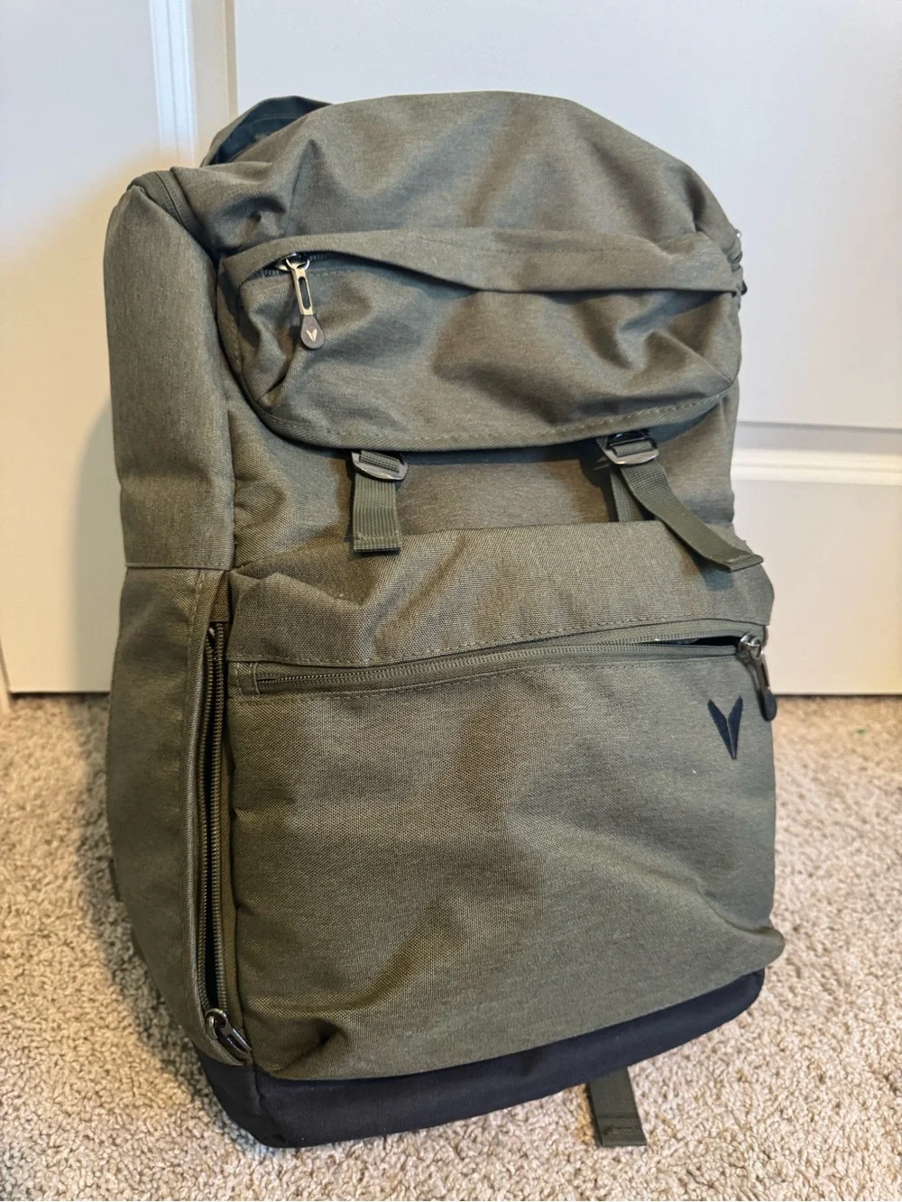 Men's Olive Travel Backpack with Tons of Pockets